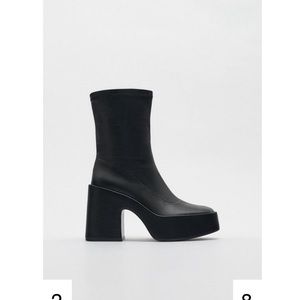 Used bloggers favorite black platform zara boots Sz 8